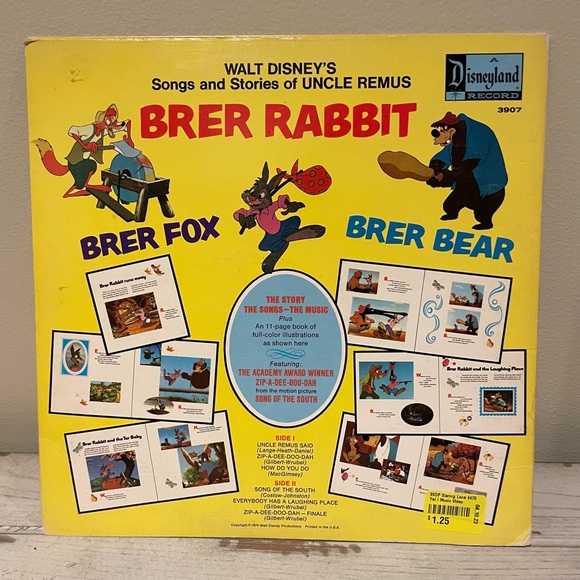 Walt Disney Songs and Stories of Uncle Remus Album Cover / No Album, Cover Only - Picture 2 of 5